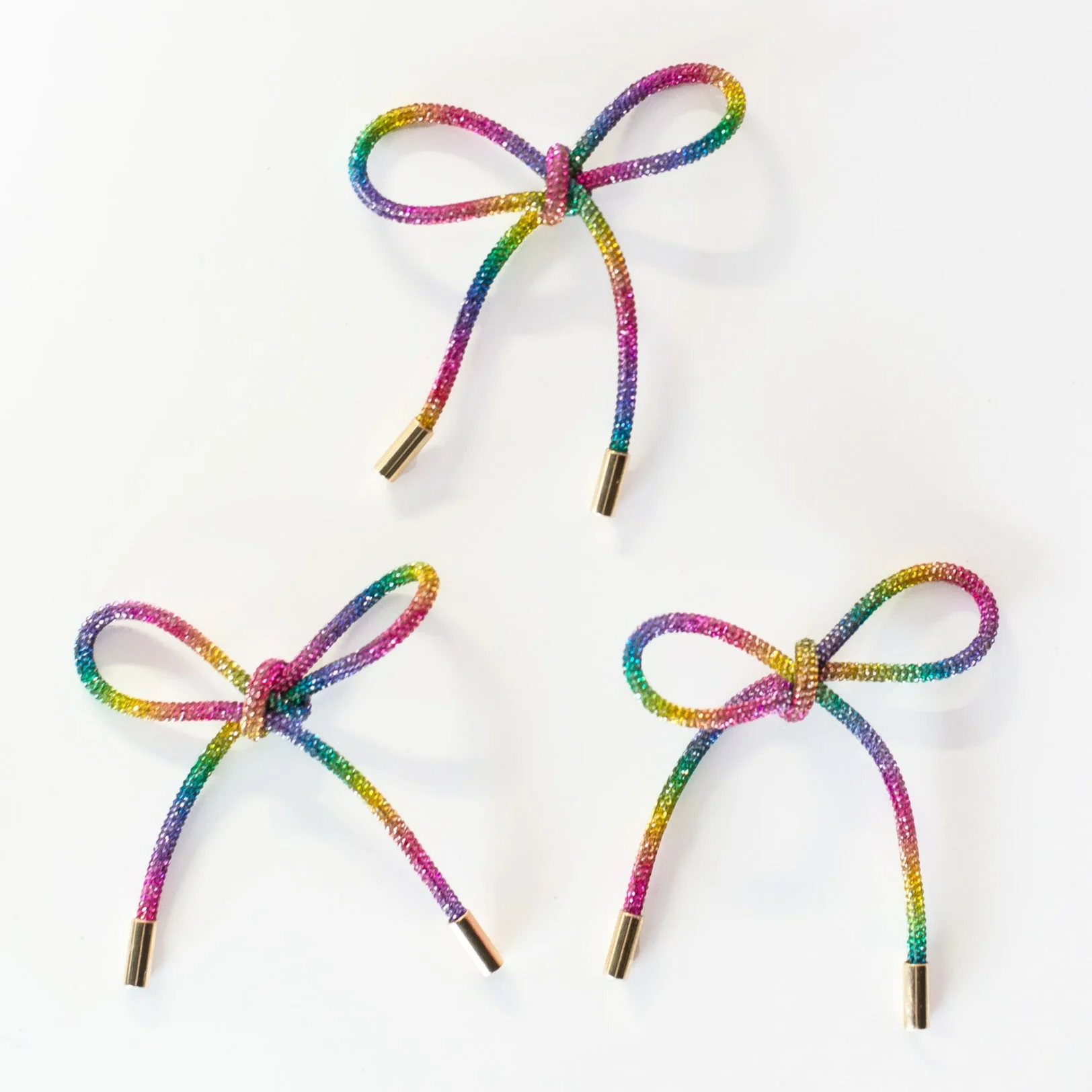 Rainbow Rhinestone Bow Ornaments - Image 6