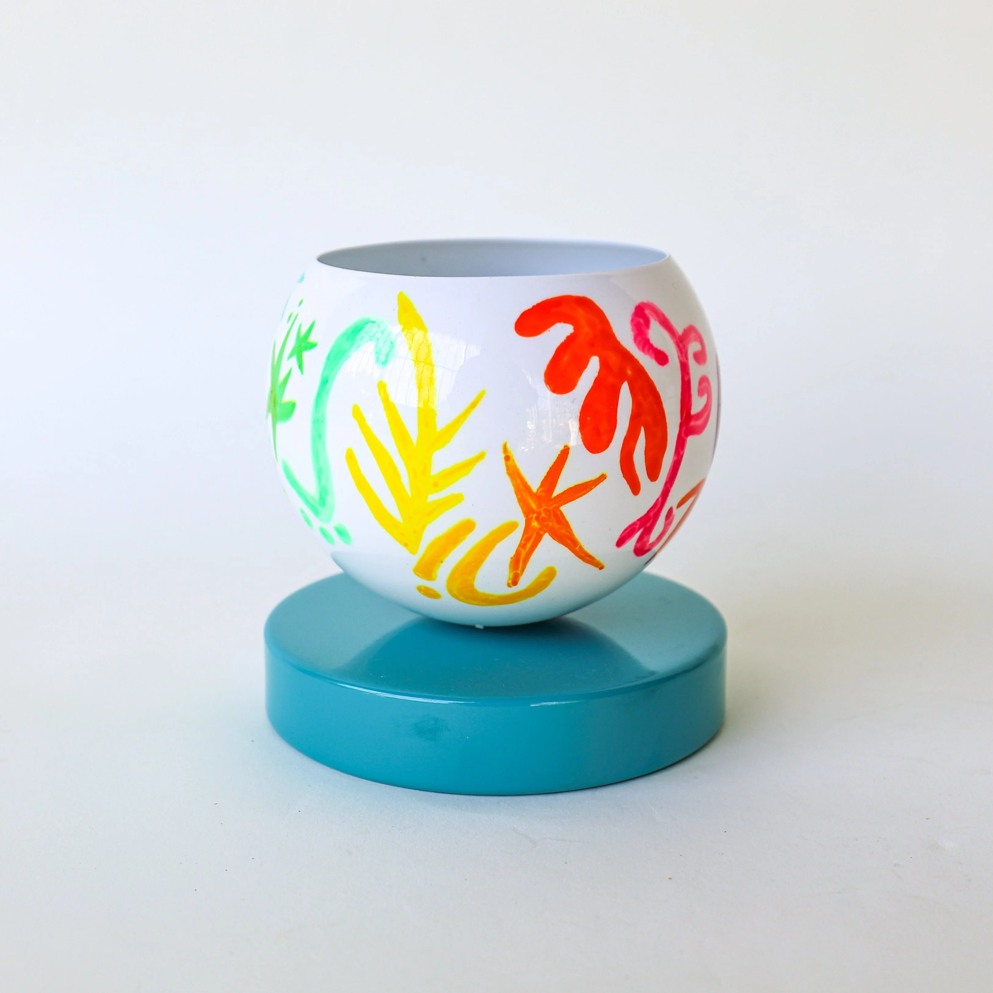 Rainbow & Teal Squiggle Loa Planter - Image 4