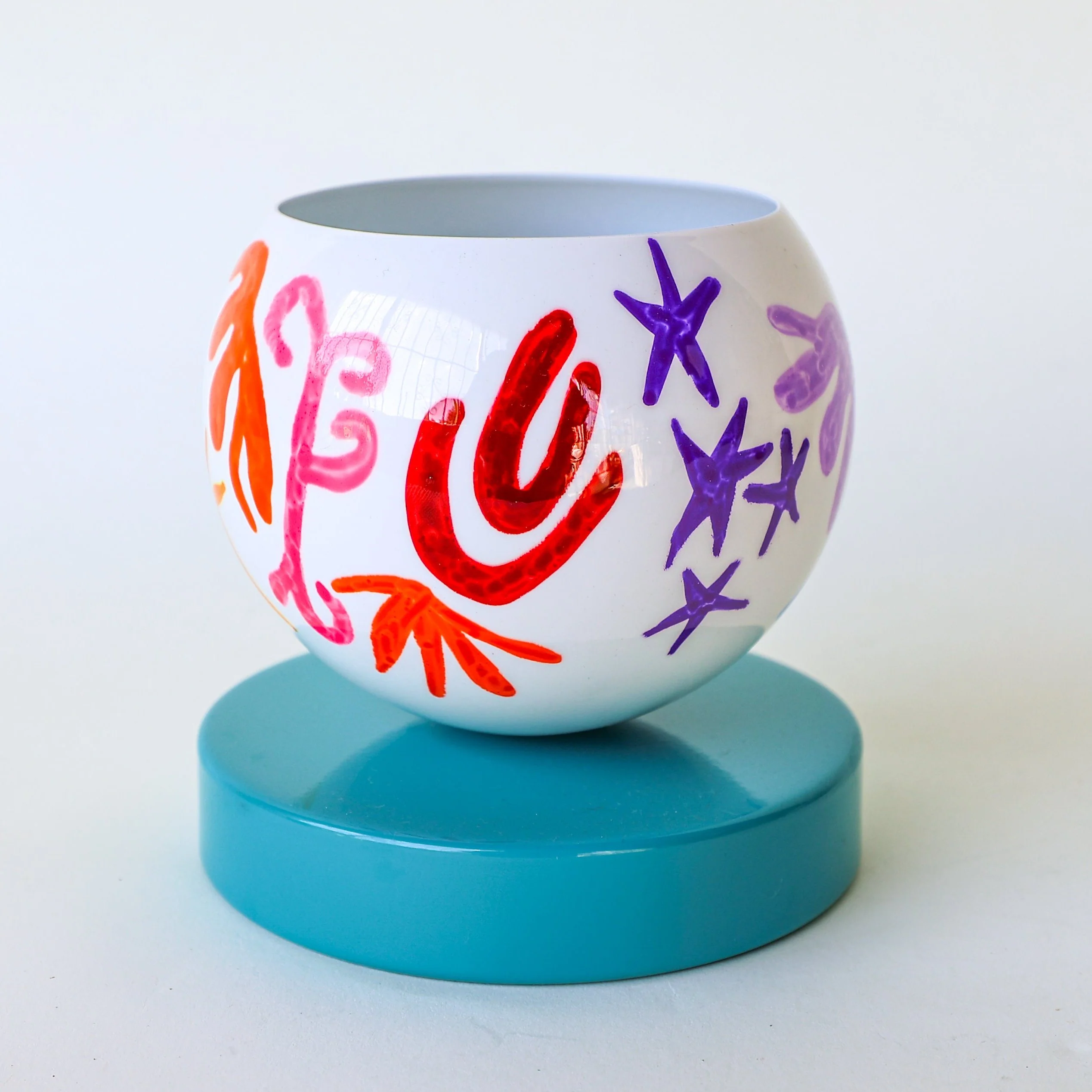 Rainbow & Teal Squiggle Loa Planter - Image 5