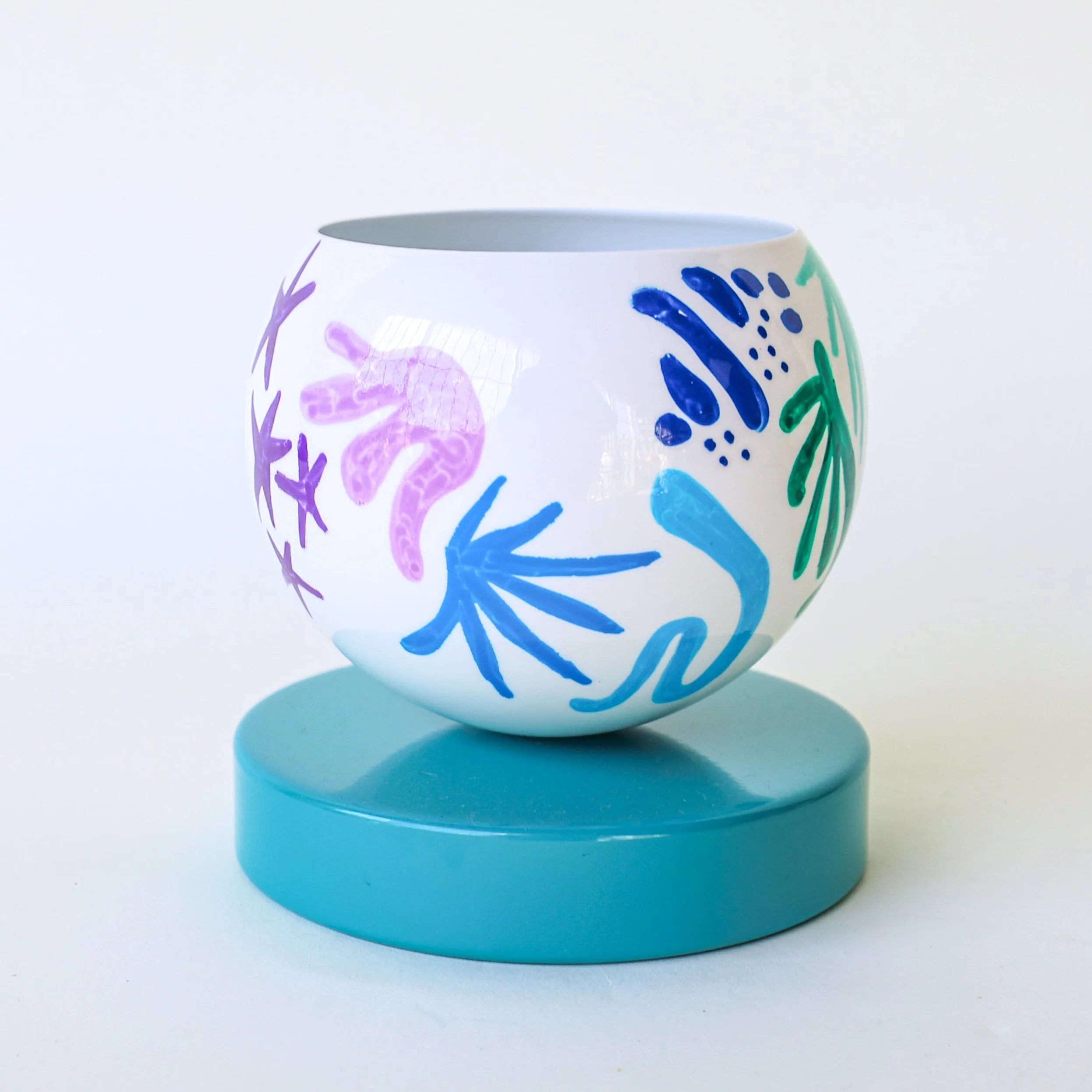 Rainbow & Teal Squiggle Loa Planter - Image 6