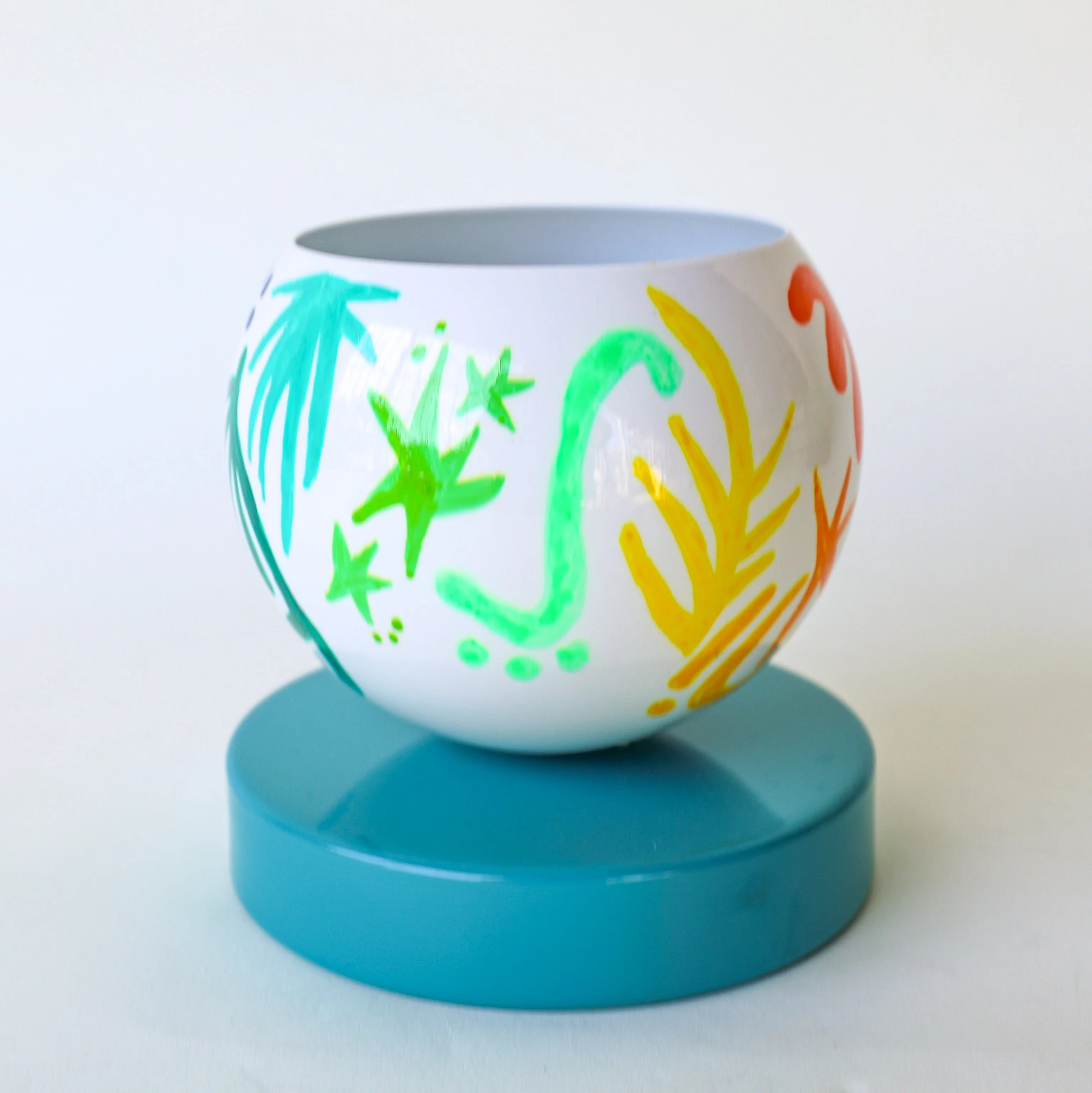 Rainbow & Teal Squiggle Loa Planter - Image 7