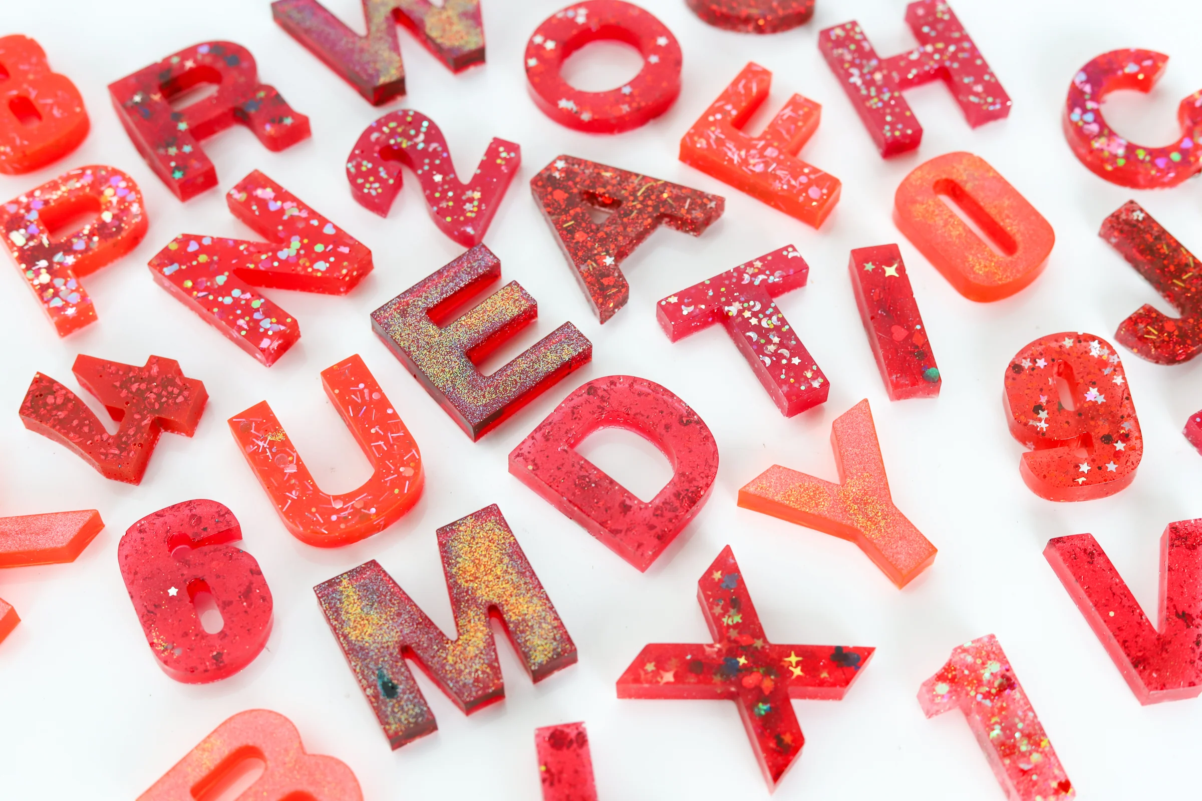 Red Glitter Mix Letters - Image 9