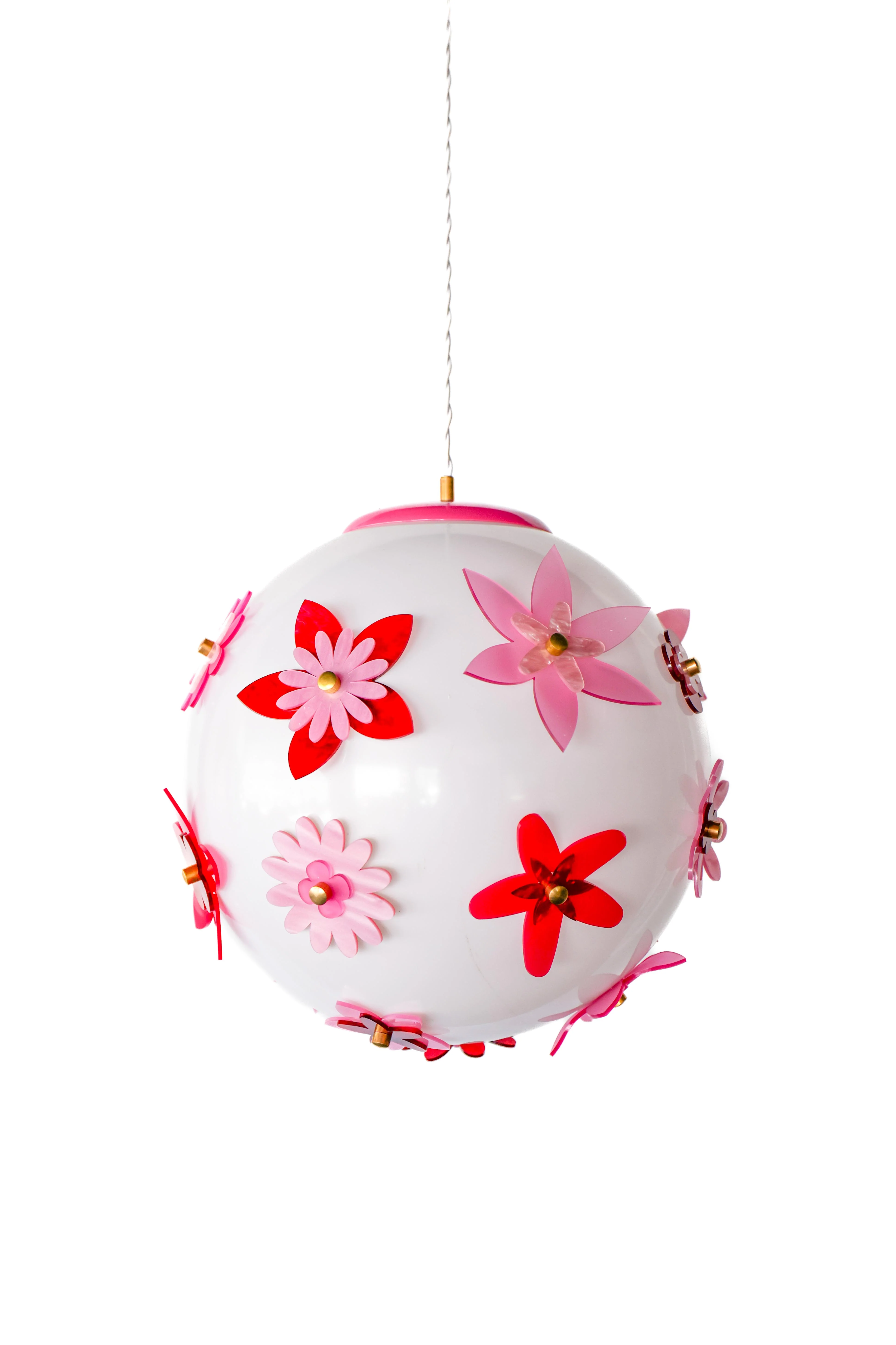 Red & Pink Blossom Globe Chandelier — One of a Kind (Copy) - Image 2