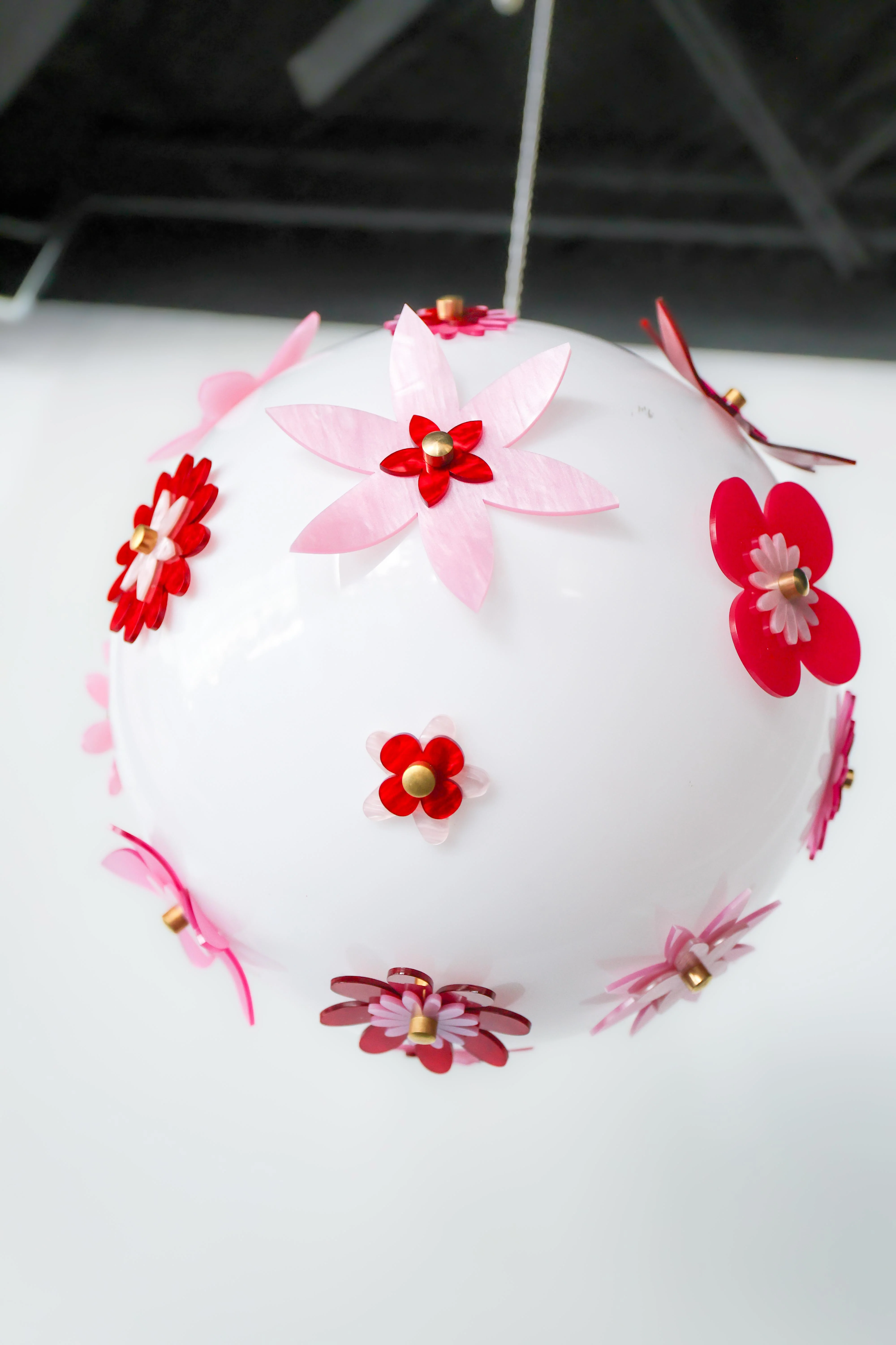 Red & Pink Blossom Globe Chandelier — One of a Kind (Copy) - Image 3