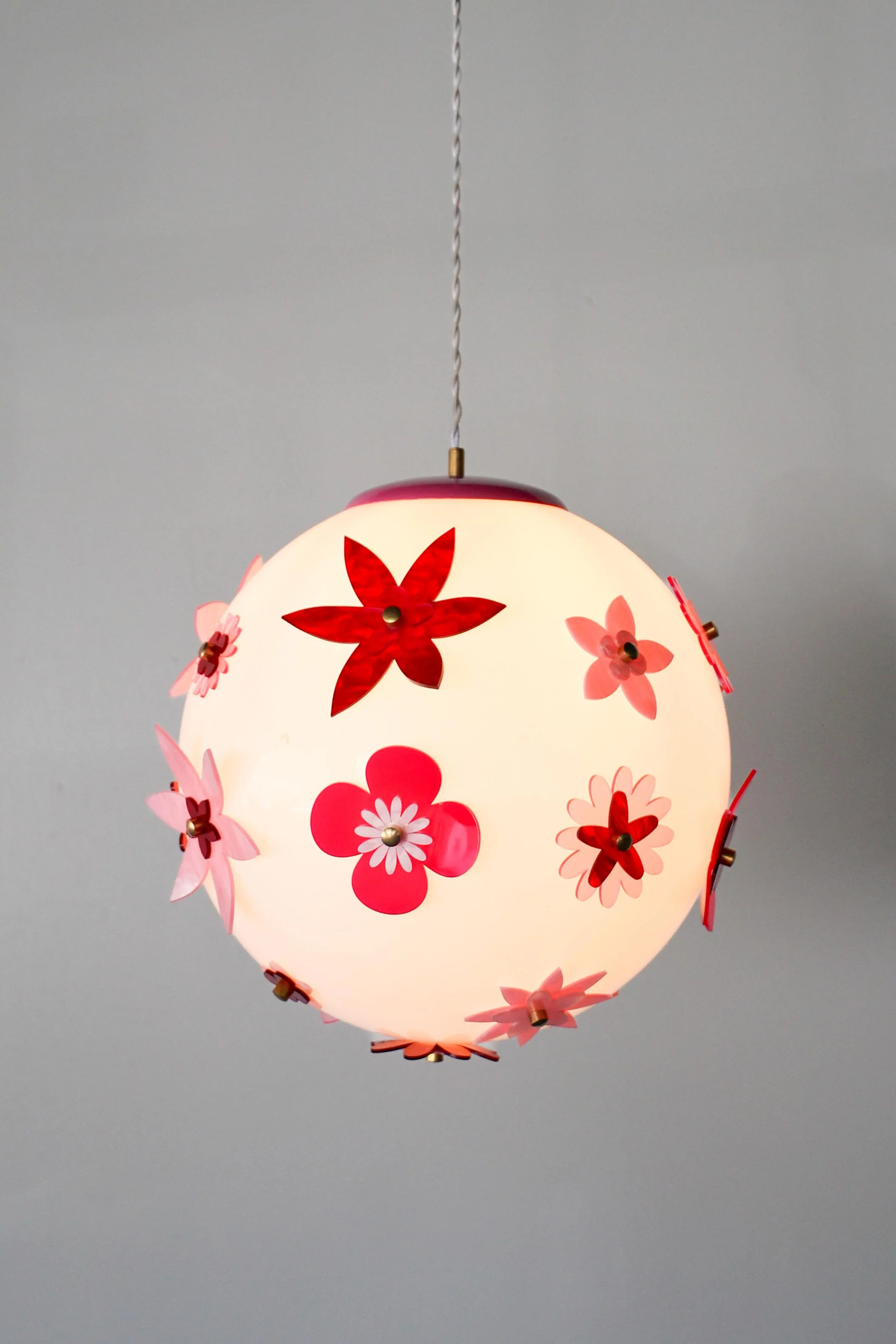 Red & Pink Blossom Globe Chandelier — One of a Kind (Copy) - Image 4