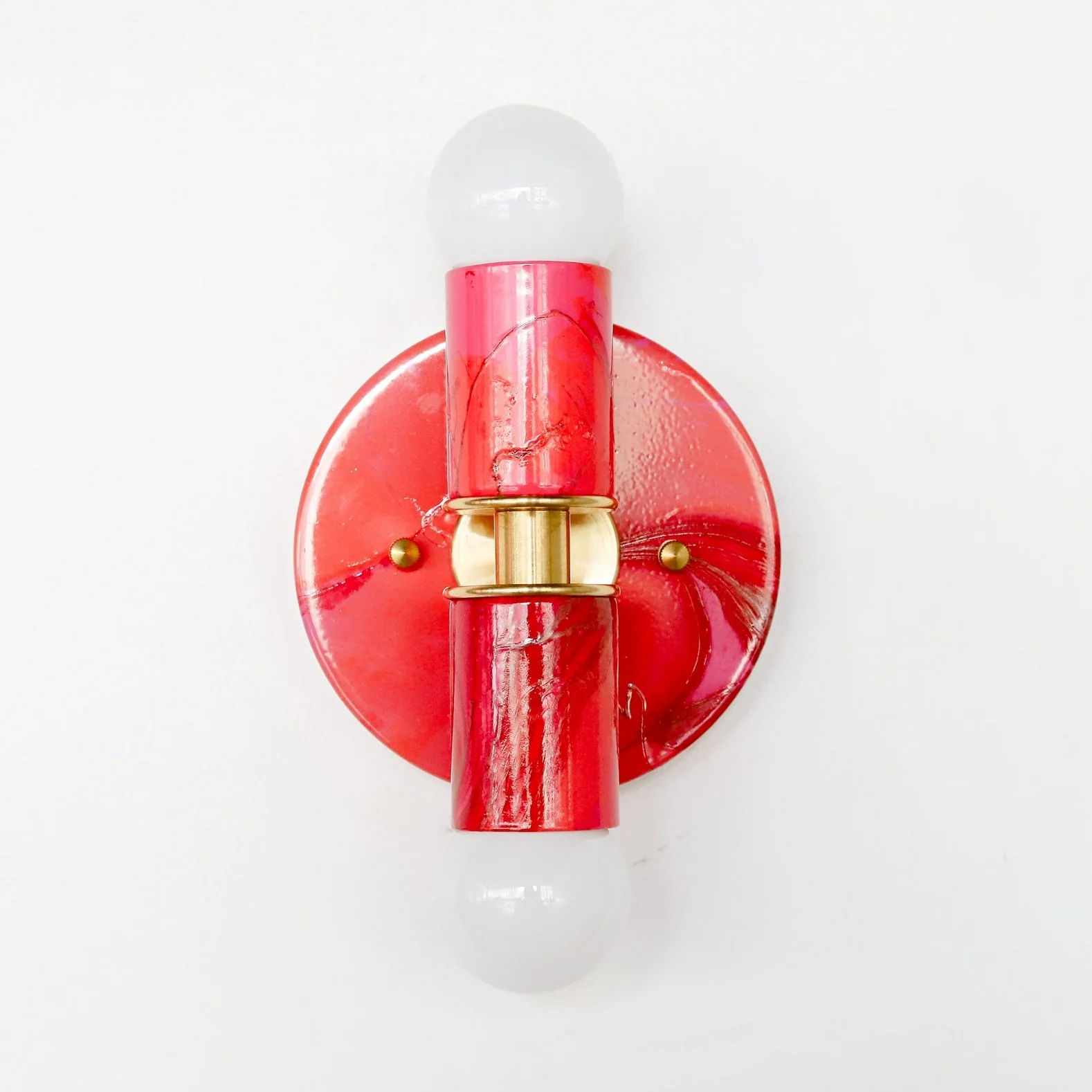 Red & Pink Marbled Small Thalia Sconces