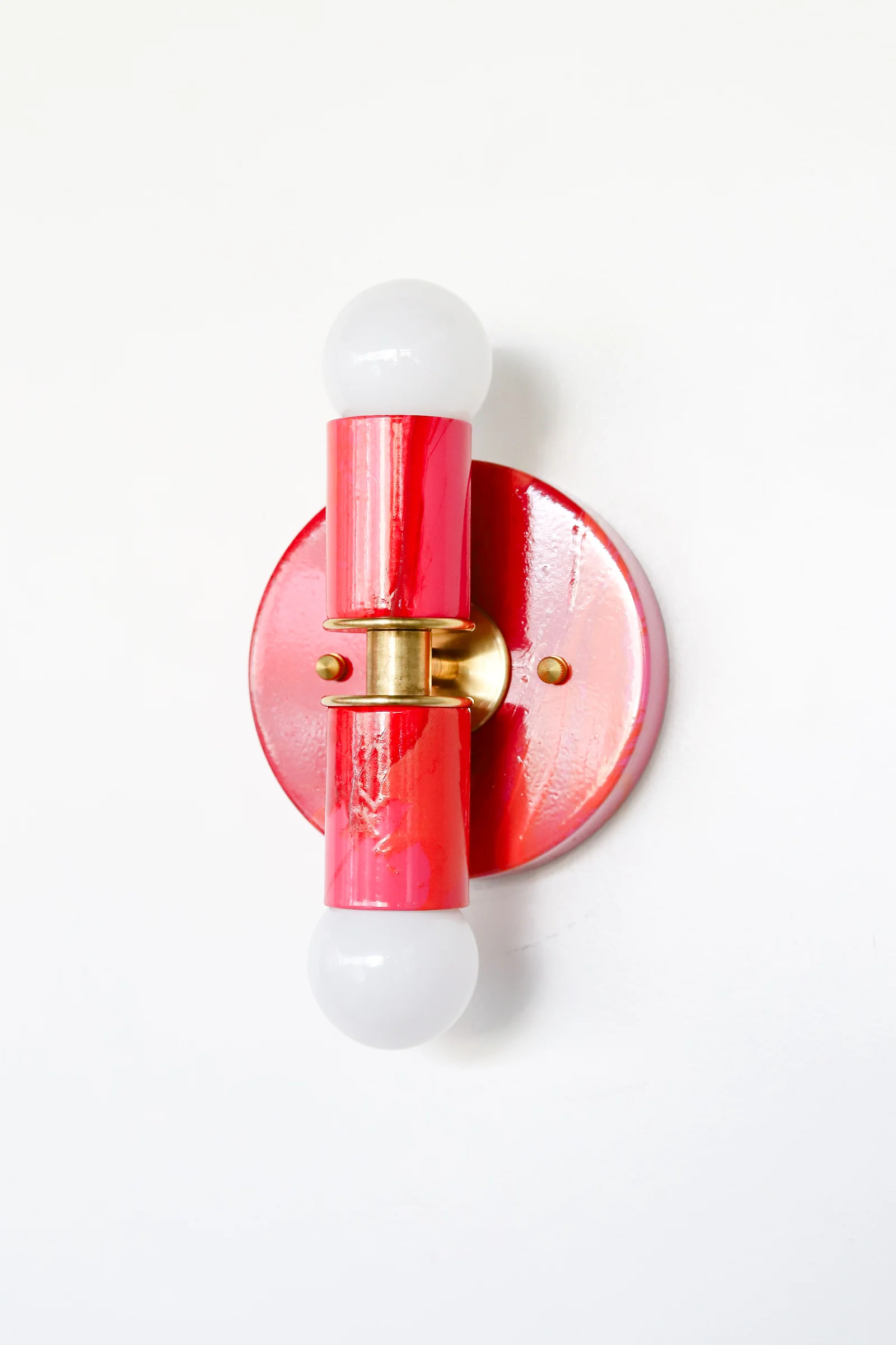 Red & Pink Marbled Small Thalia Sconces - Image 12