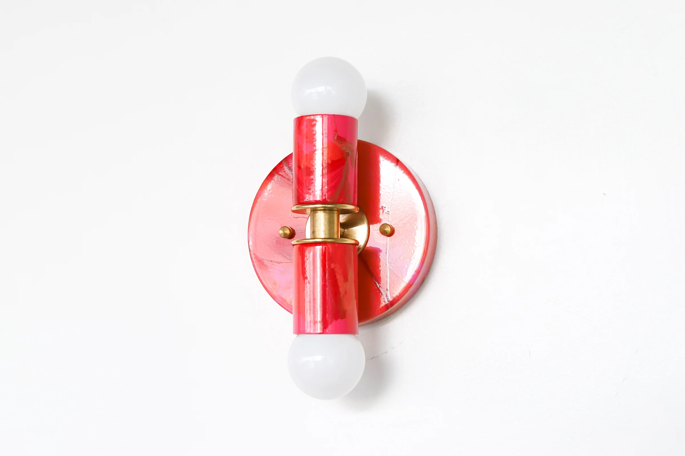 Red & Pink Marbled Small Thalia Sconces - Image 22