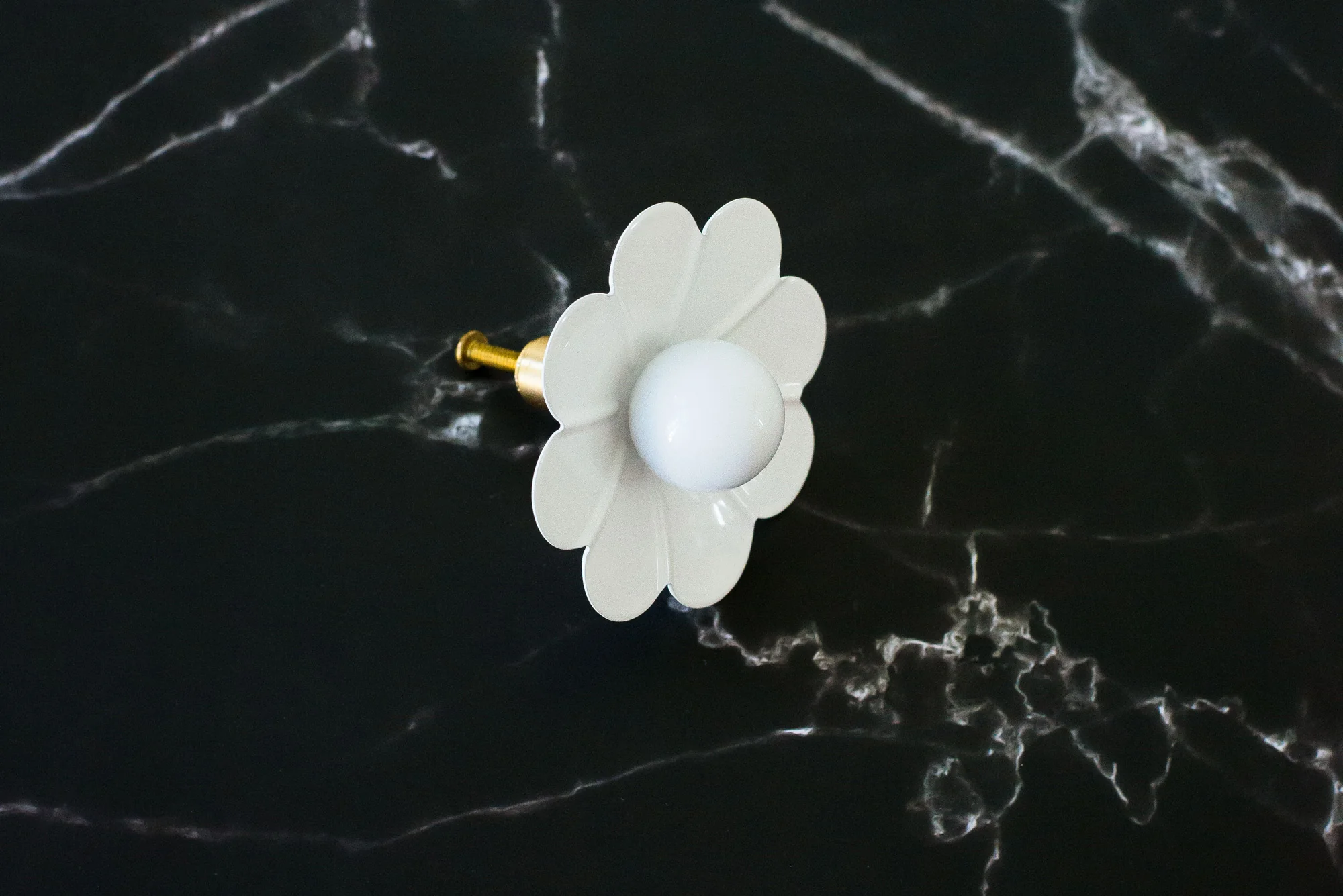Solid Color Daisy Drawer Pull with a Ball - Image 7