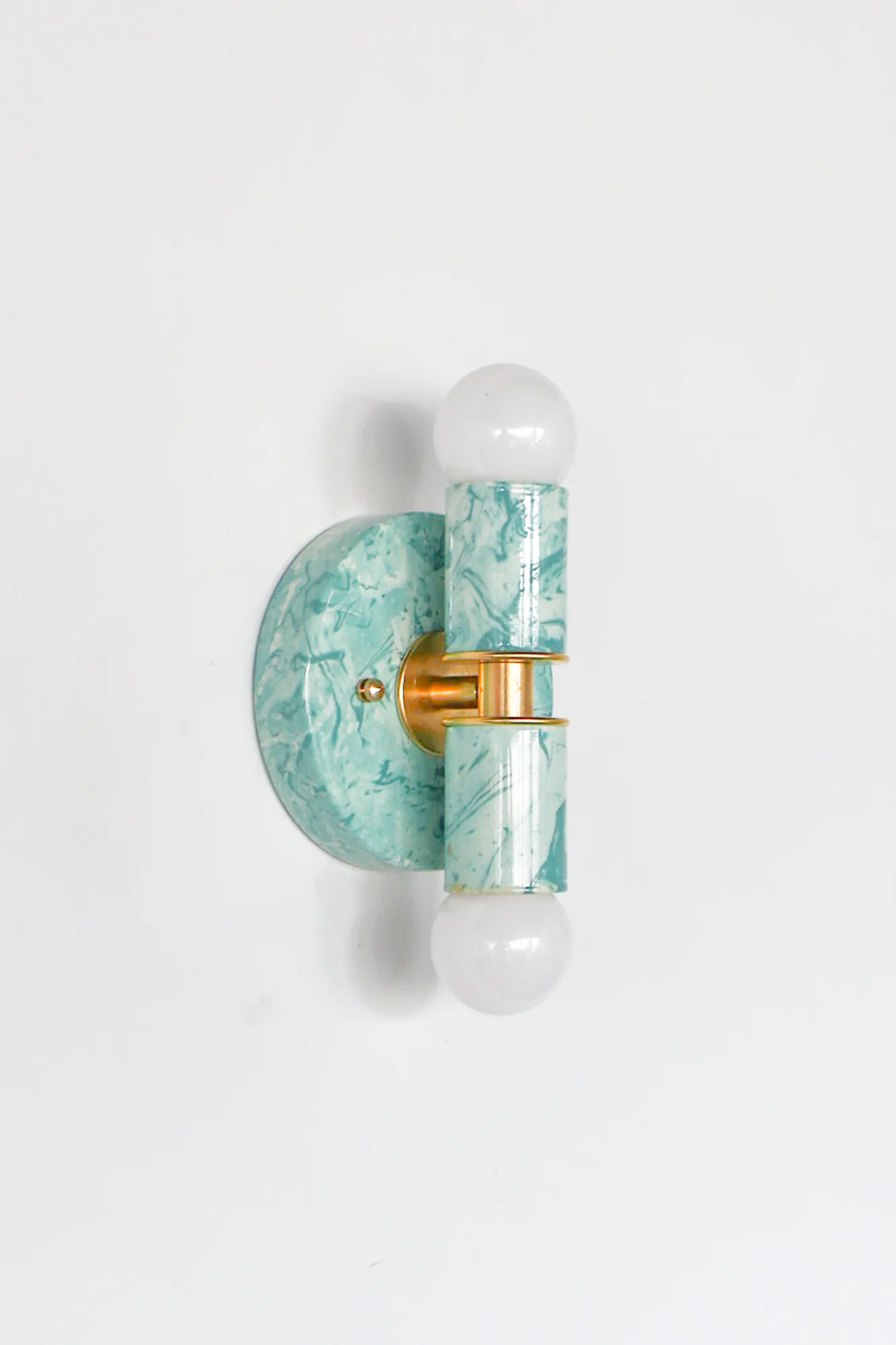 Teal & Cream Marbled Small Thalia Sconces - Image 12