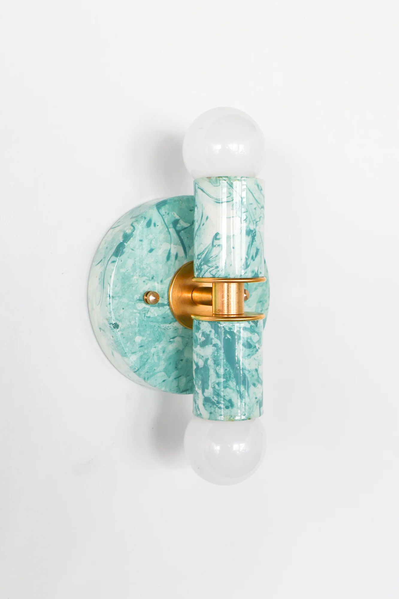 Teal & Cream Marbled Small Thalia Sconces - Image 14