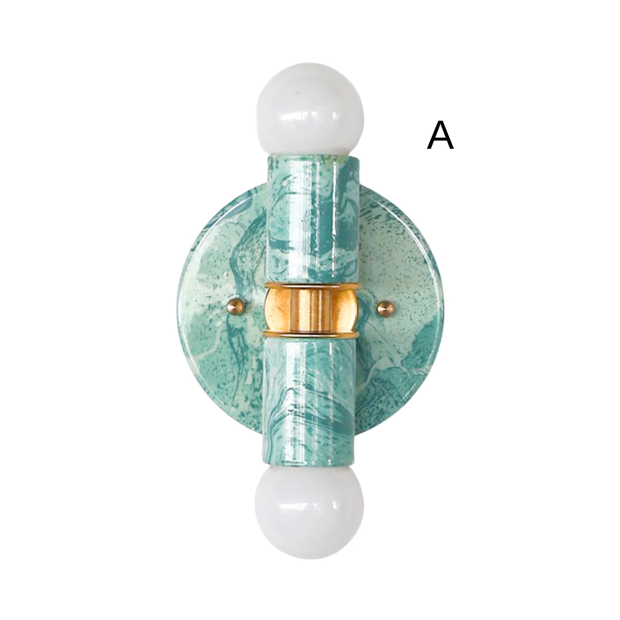 Teal & Cream Marbled Small Thalia Sconces - Image 2