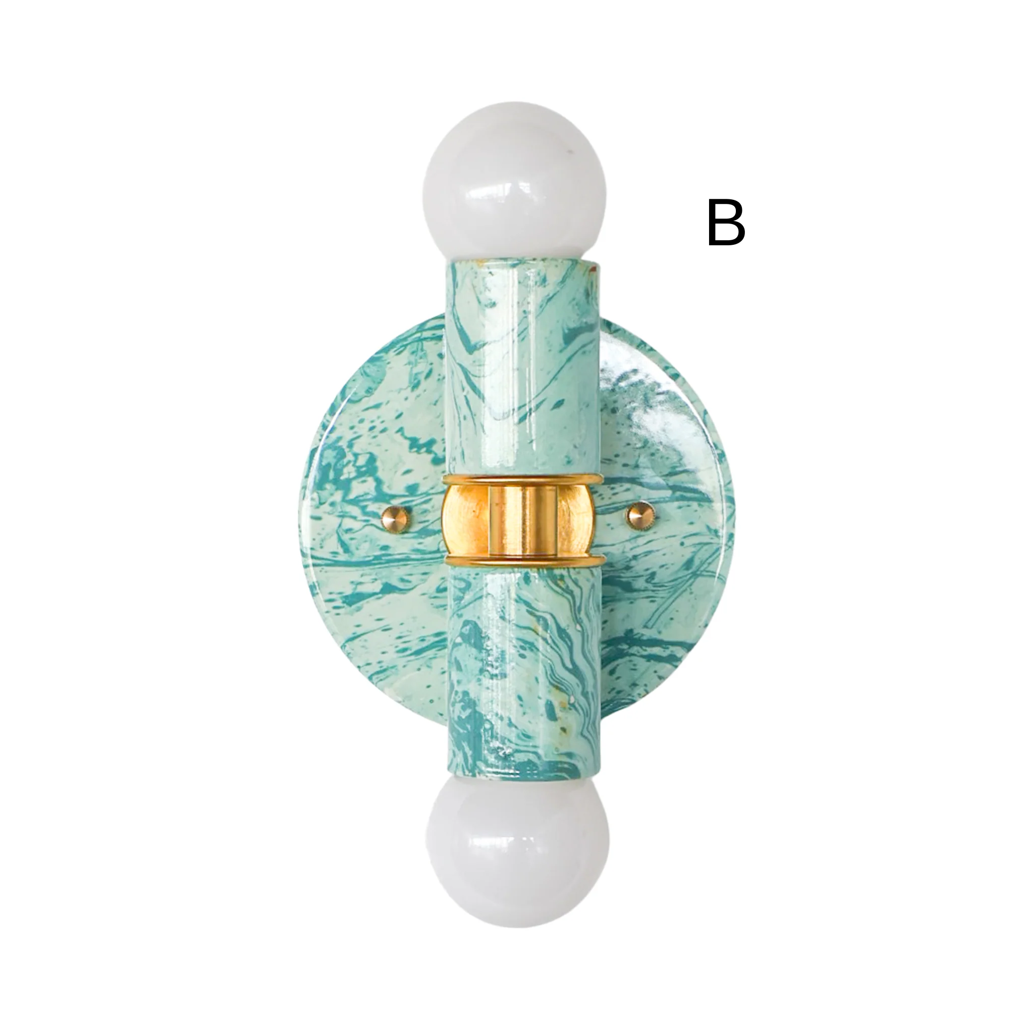 Teal & Cream Marbled Small Thalia Sconces - Image 3