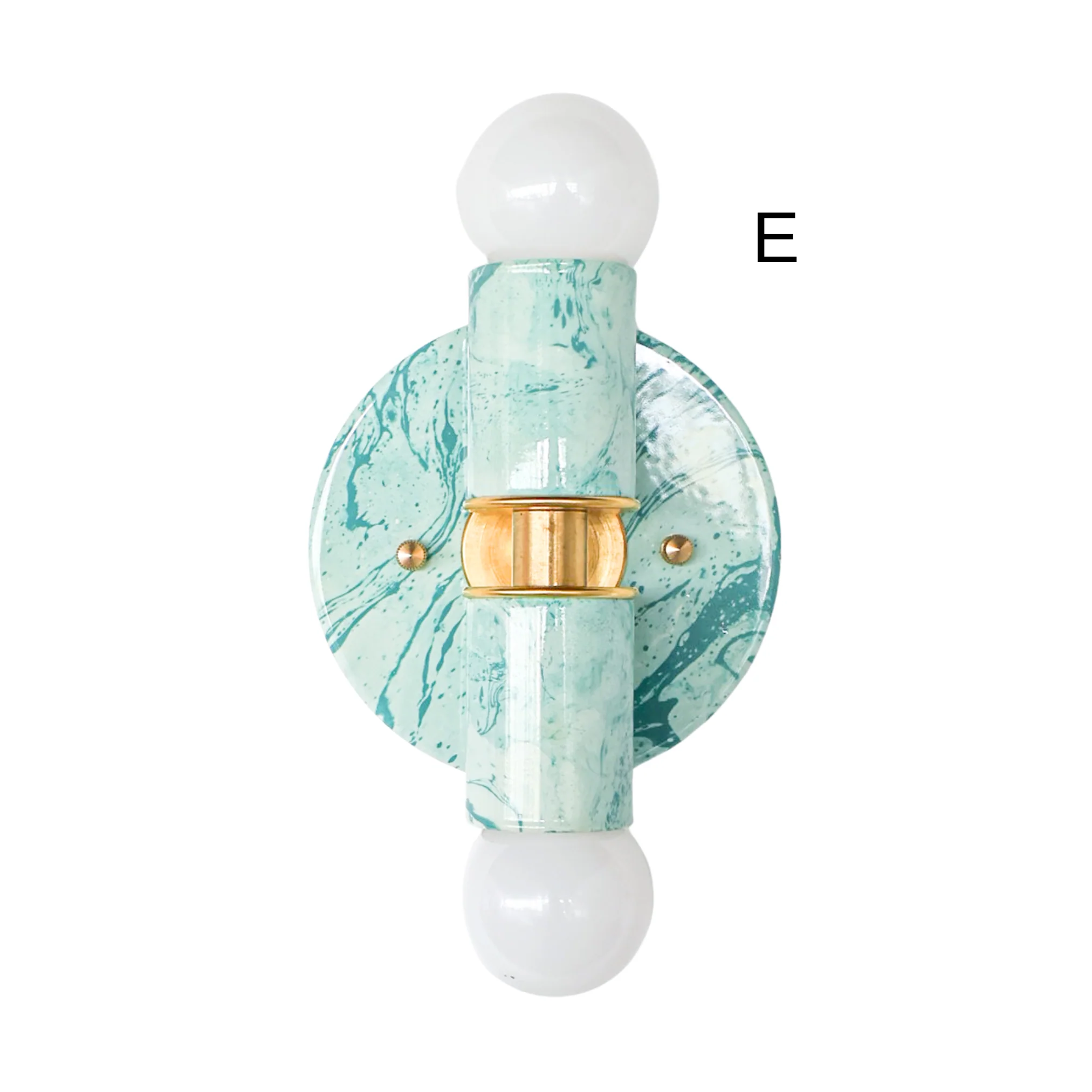 Teal & Cream Marbled Small Thalia Sconces - Image 6