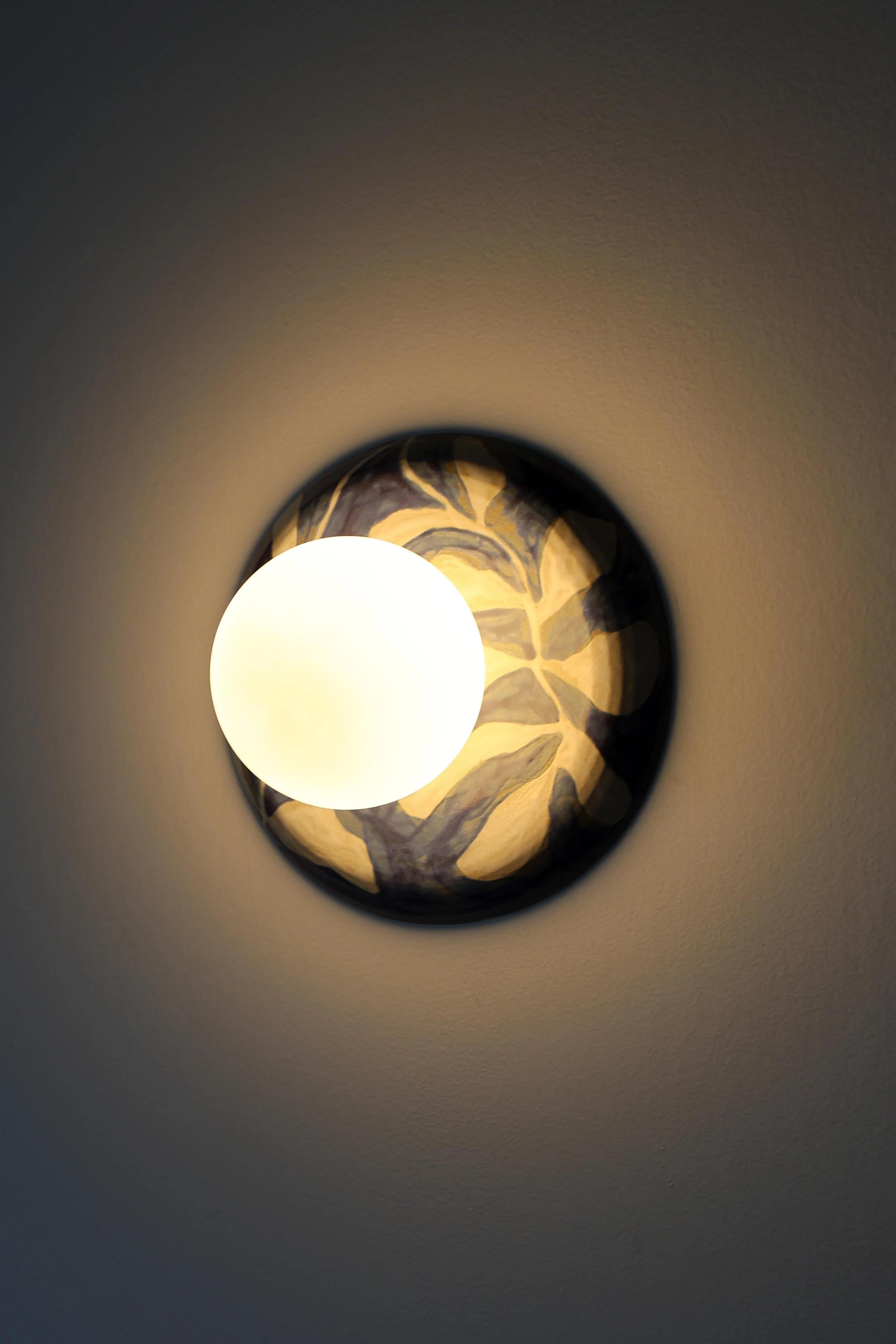 Watercolor Blue & White Leafy Globe Sconce - One of One - Image 8