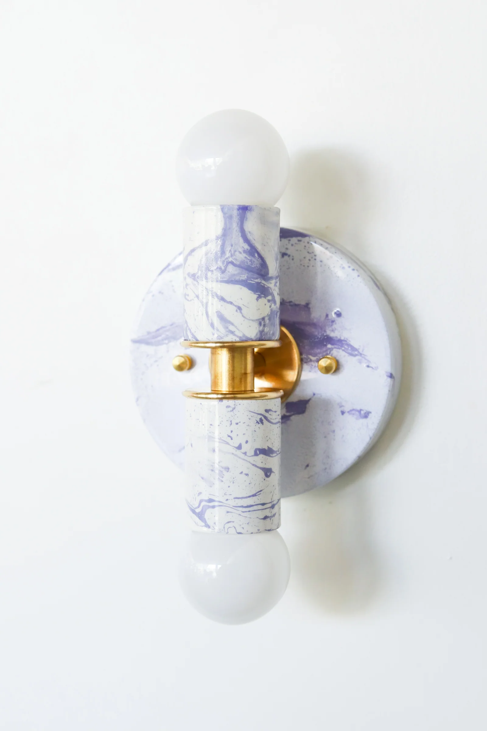 White & Lavender Marbled Small Thalia Sconces - Image 12