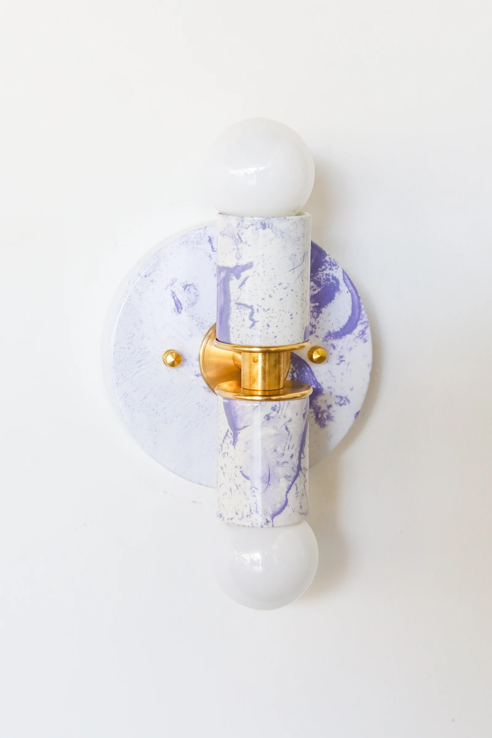White & Lavender Marbled Small Thalia Sconces - Image 14