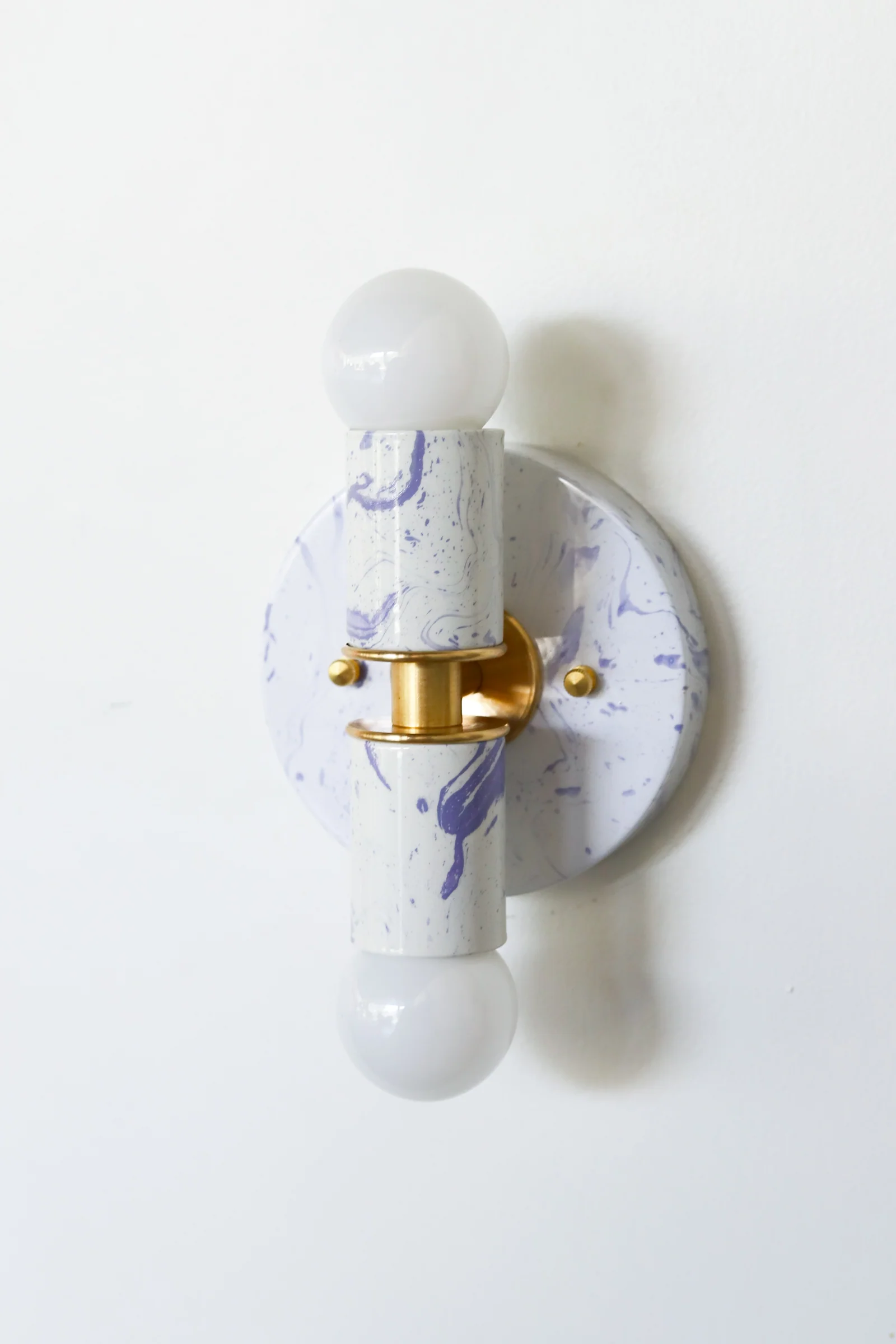 White & Lavender Marbled Small Thalia Sconces - Image 17