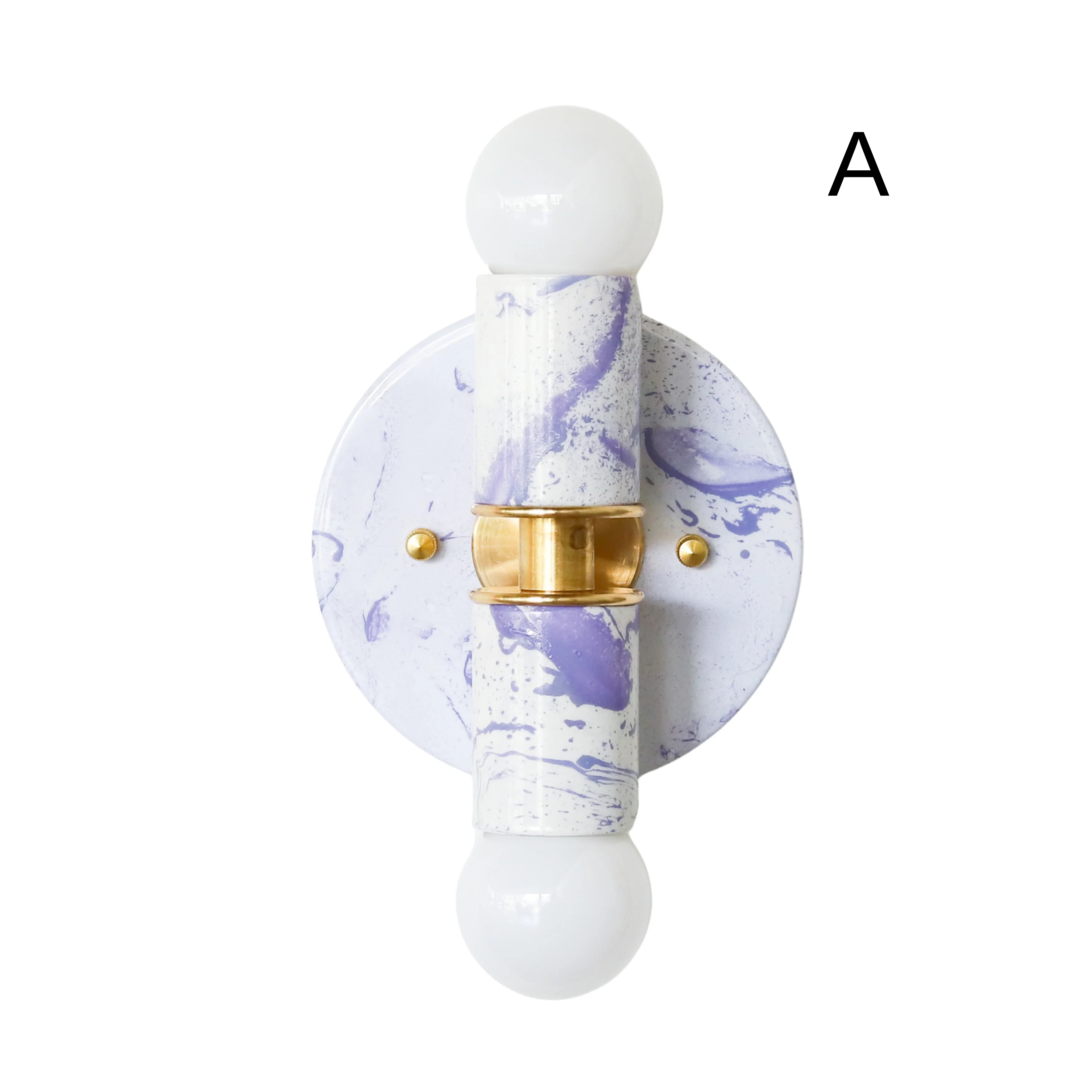 White & Lavender Marbled Small Thalia Sconces - Image 2