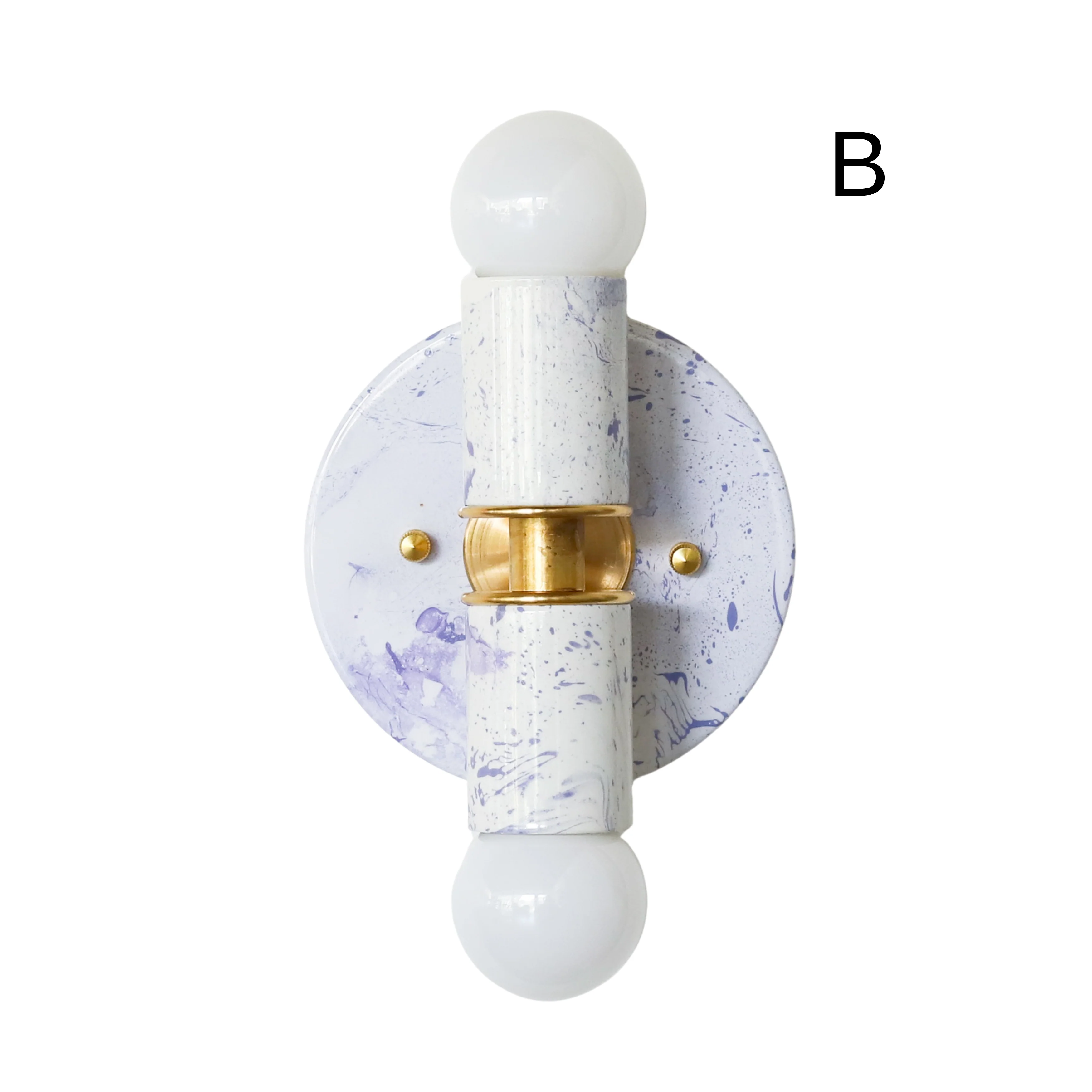 White & Lavender Marbled Small Thalia Sconces - Image 3