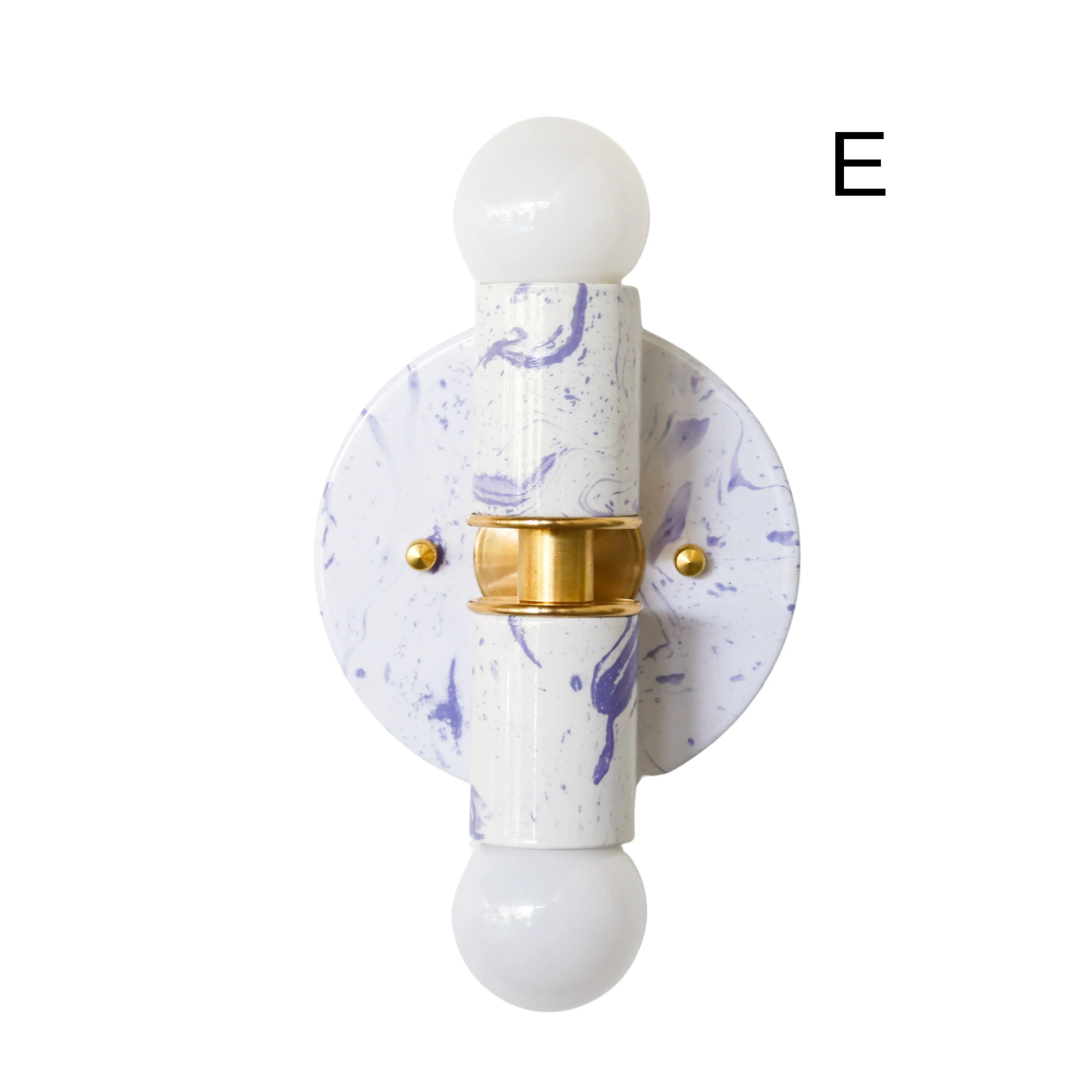White & Lavender Marbled Small Thalia Sconces - Image 6
