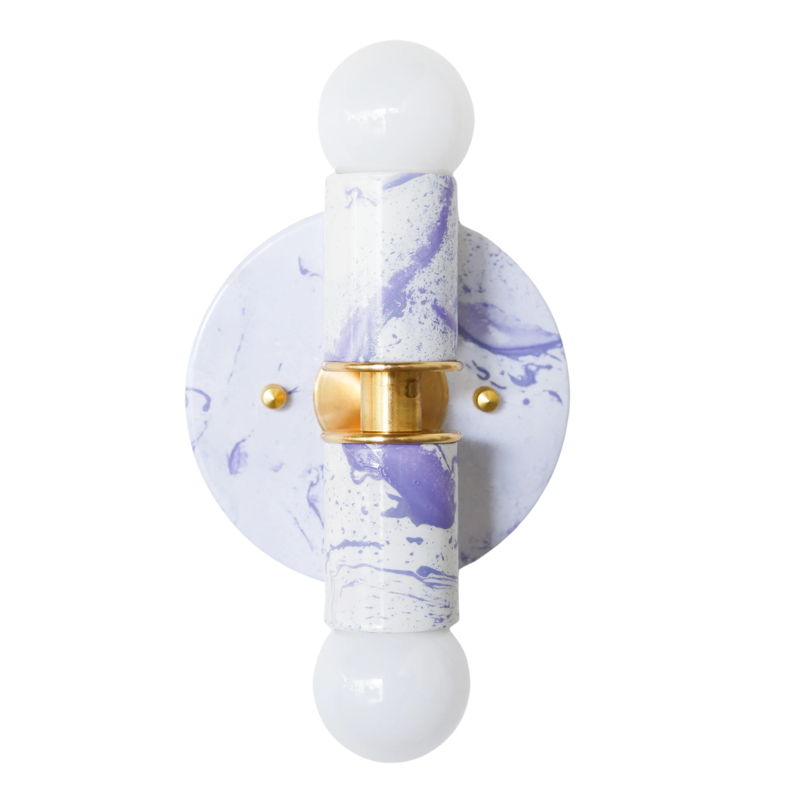 White & Lavender Marbled Small Thalia Sconces - Image 7