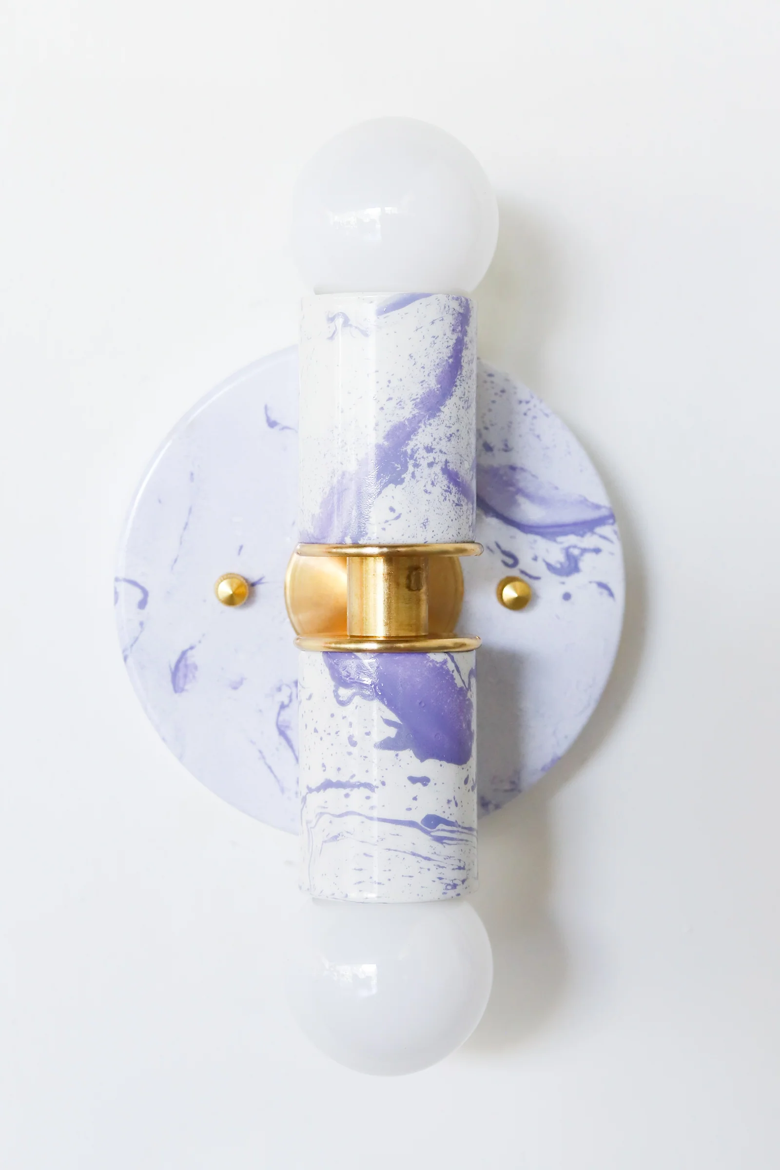 White & Lavender Marbled Small Thalia Sconces - Image 9