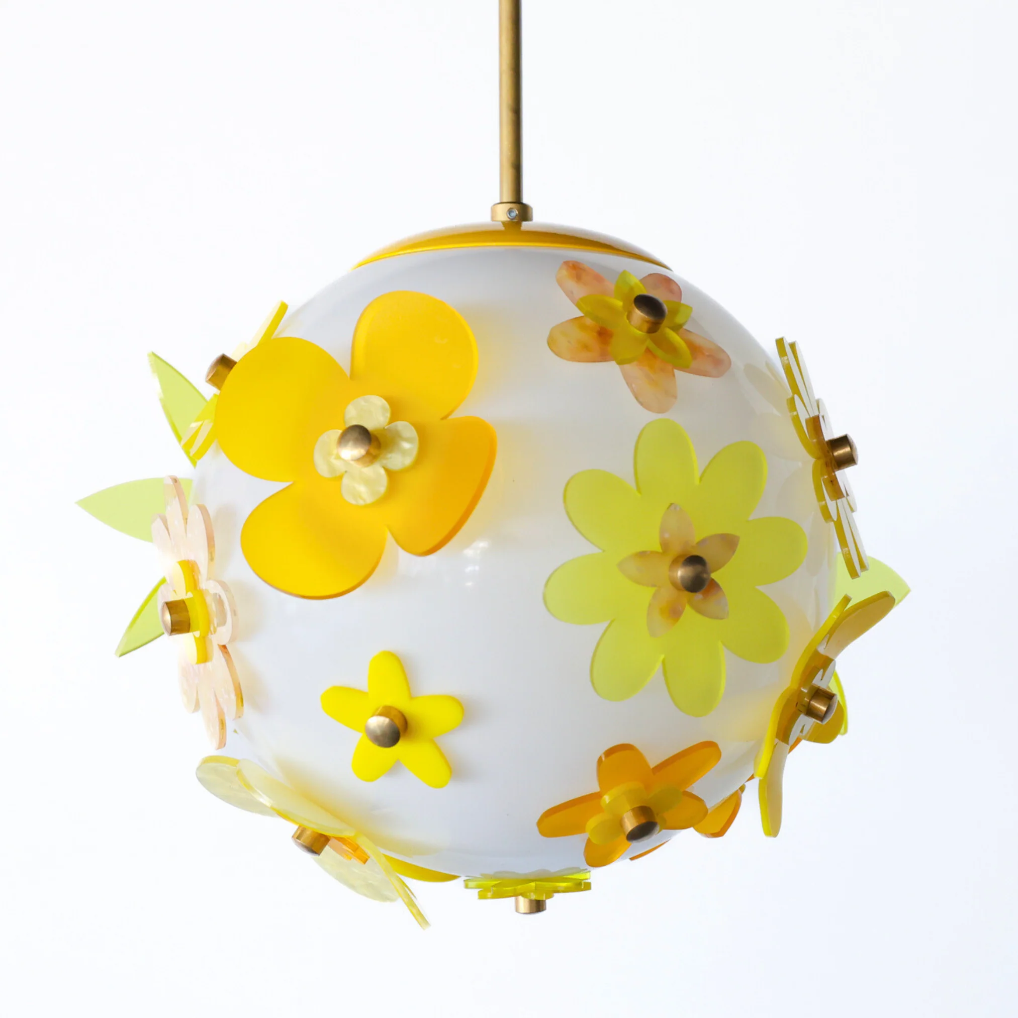 Yellow Blossom Globe Chandelier — One of a Kind